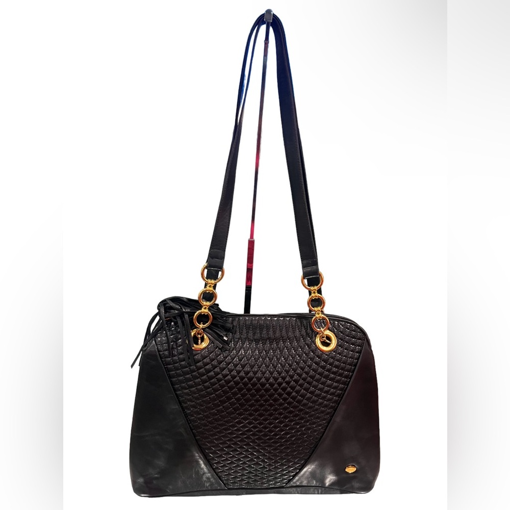 Bally Quilted Lambskin Leather Shoulder  Bag